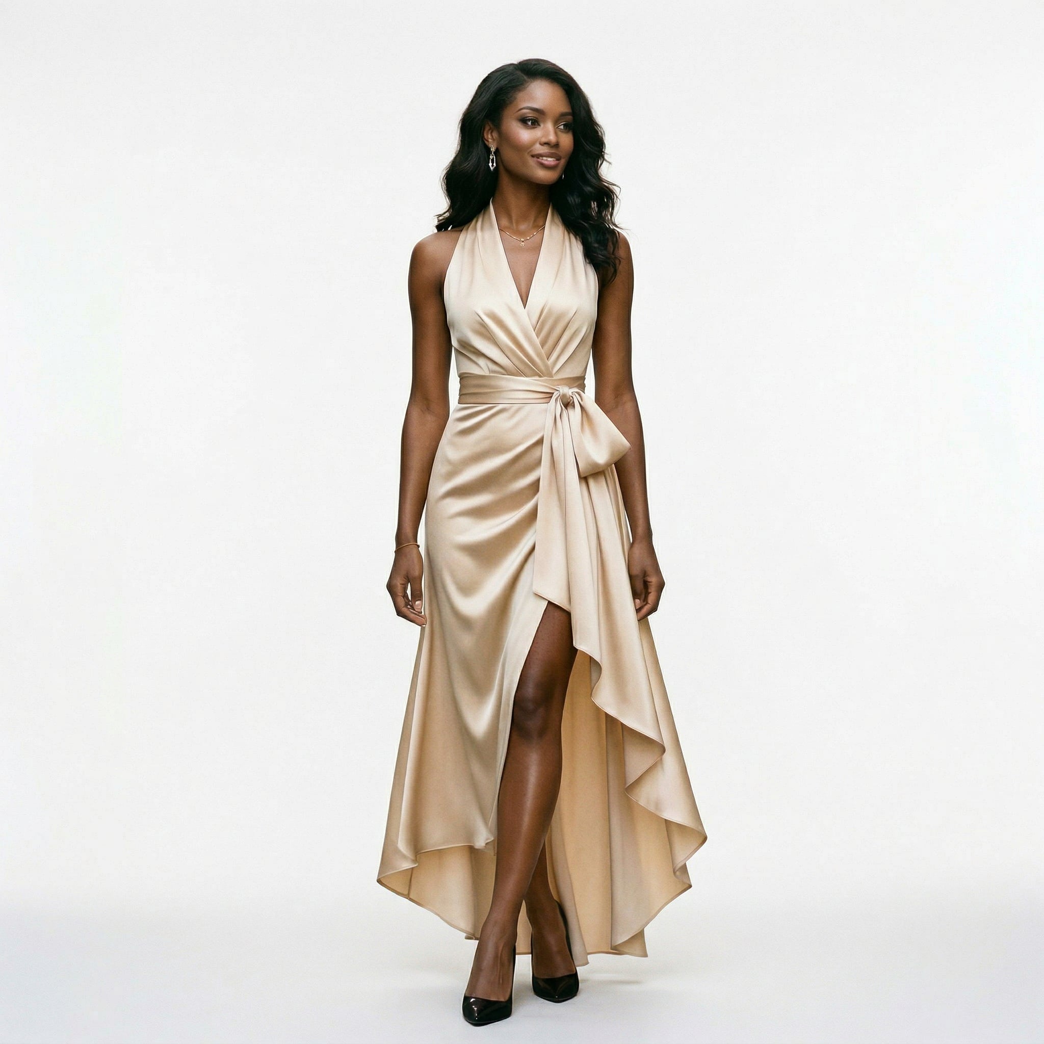 Amelia - Ekskluzywna Suknia Wieczorowa Długa z Falbaną 2