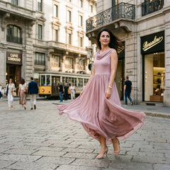 Amelia - Elegancka Długa Letnia Sukienka Bez Rękawów 8
