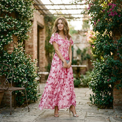 Amelia - Elegancka Sukienka Maxi na Wesele w Kwiaty 5