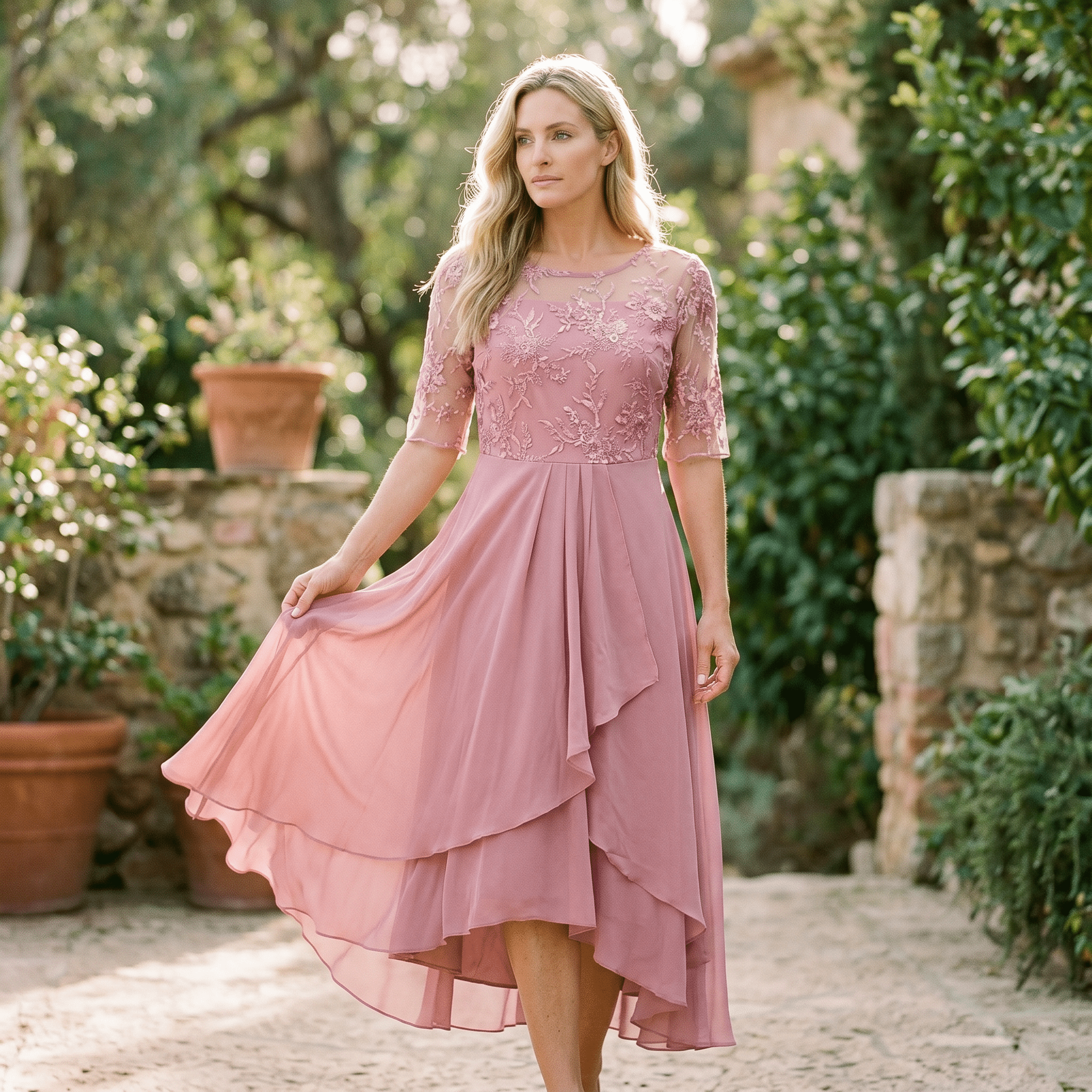 Amelia - Elegancka Sukienka na Wesele z Koronką 2