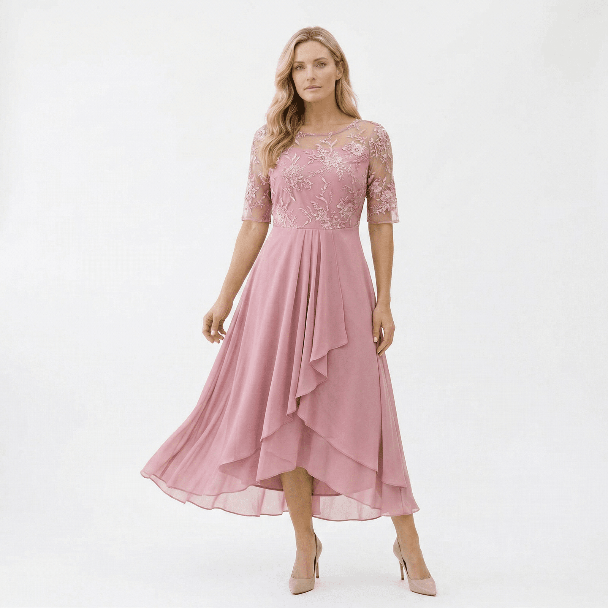 Amelia - Elegancka Sukienka na Wesele z Koronką 3