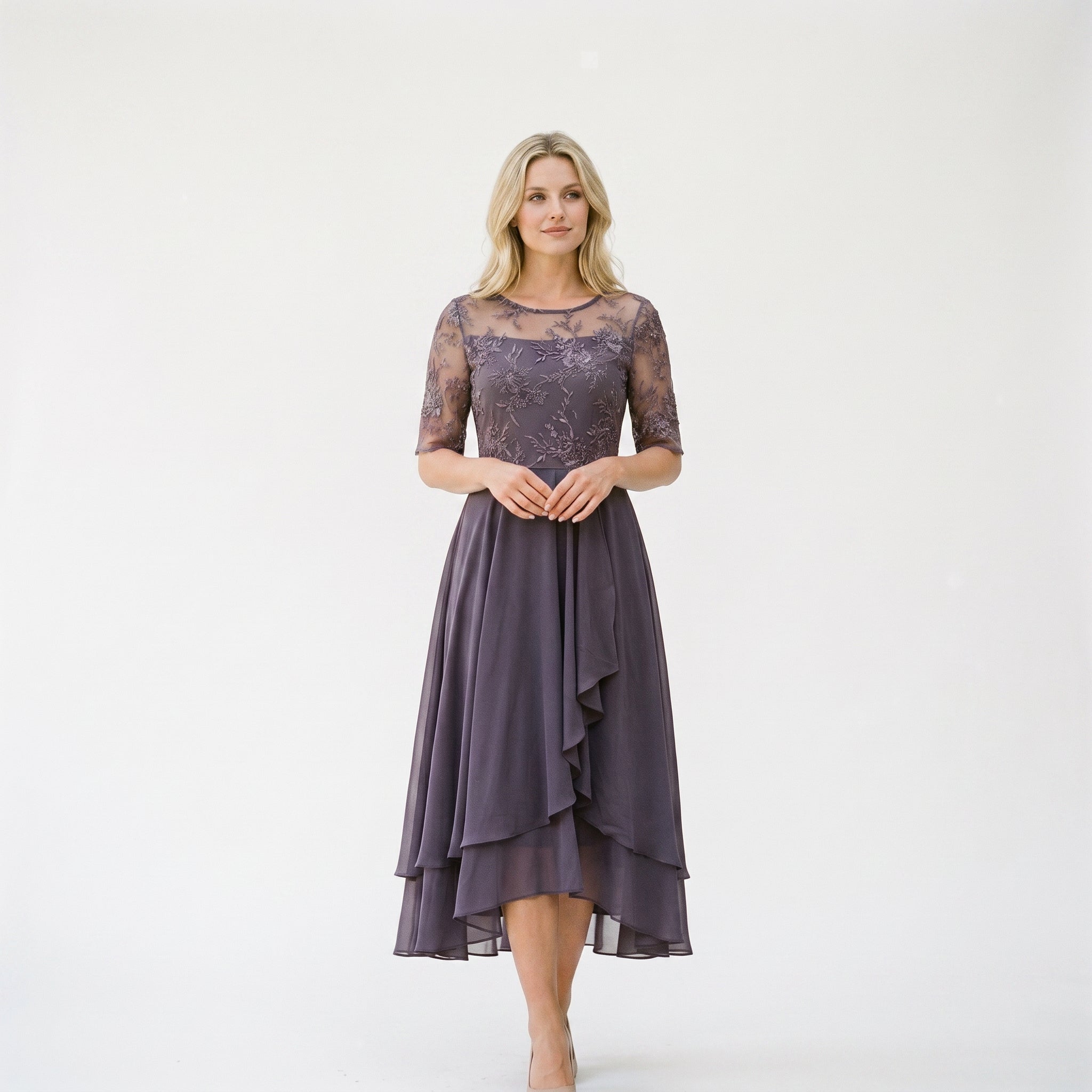 Amelia - Elegancka Sukienka na Wesele z Koronką 4
