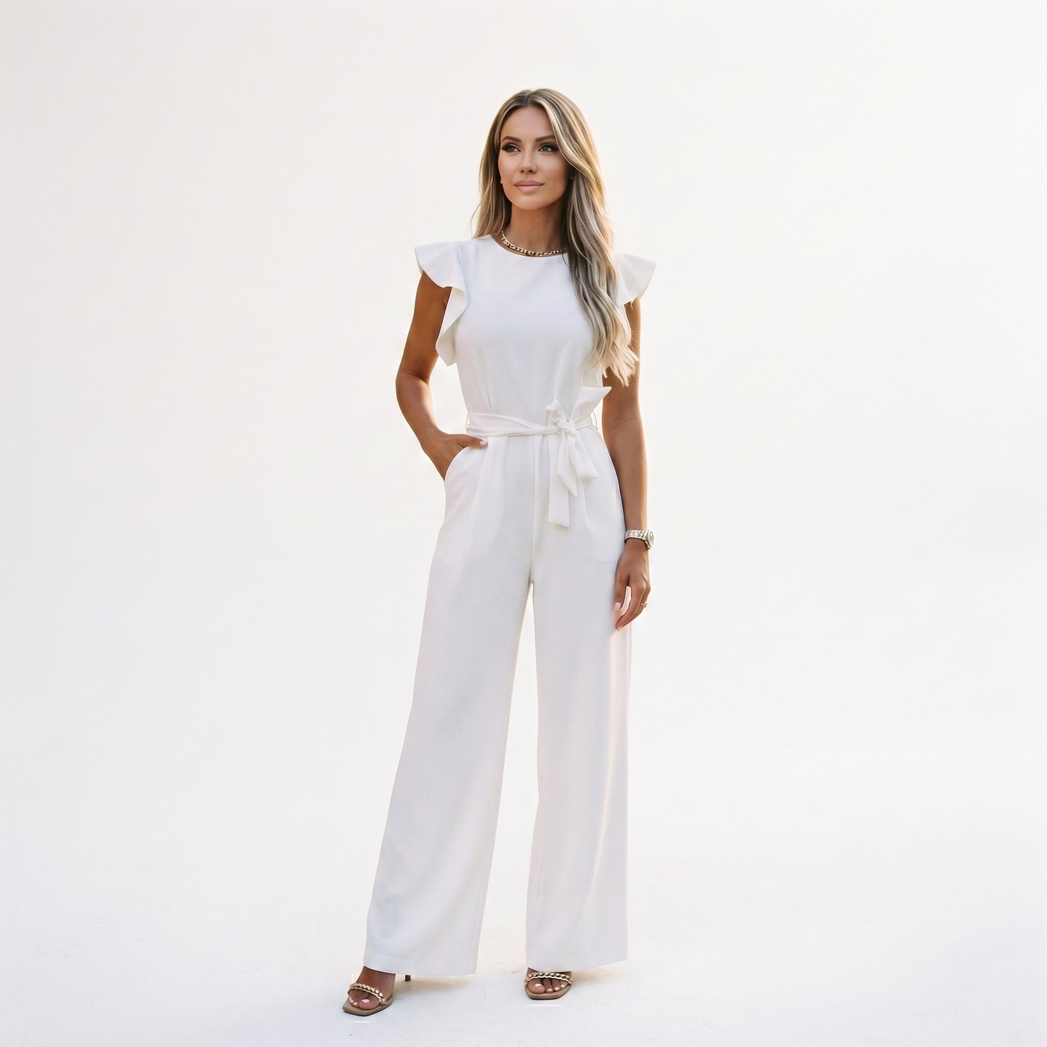 Amelia - Elegancki Czarny Kombinezon Damski Na Wesele 1