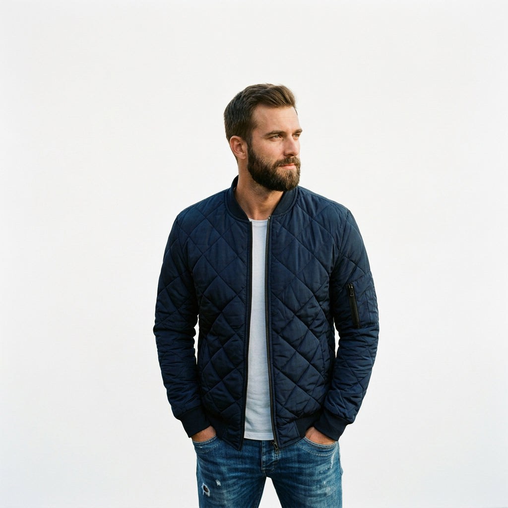 Amelia - Pikowana Męska Kurtka Bomber Elegancka 1