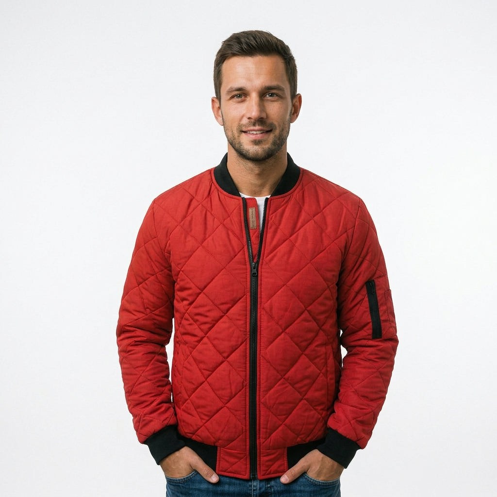 Amelia - Pikowana Męska Kurtka Bomber Elegancka 2