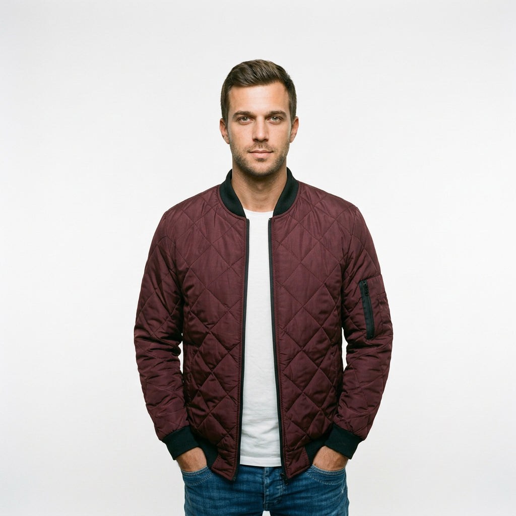 Amelia - Pikowana Męska Kurtka Bomber Elegancka 6