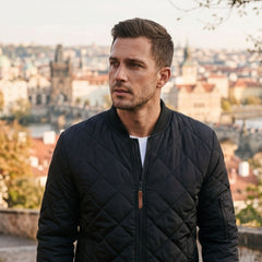Amelia - Pikowana Męska Kurtka Bomber Elegancka 8