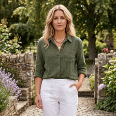 Barbara - Lekka lniana koszula oversize