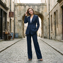 Isadora - Elegancki Garnitur Damski z Szerokimi Nogawkami