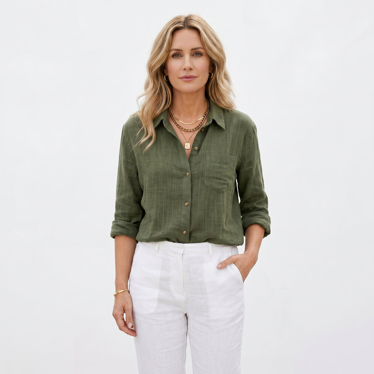 Barbara - Lekka lniana koszula oversize