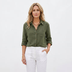 Barbara - Lekka lniana koszula oversize