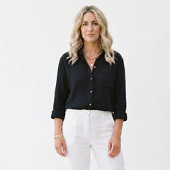 Barbara - Lekka lniana koszula oversize