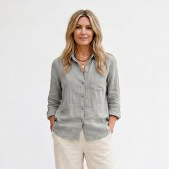 Barbara - Lekka lniana koszula oversize