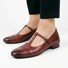 Saphira - Eleganckie Buty Skórzane na Płaskiej Podeszwie