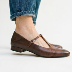 Saphira - Eleganckie Buty Skórzane na Płaskiej Podeszwie