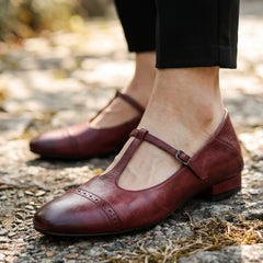 Saphira - Eleganckie Buty Skórzane na Płaskiej Podeszwie