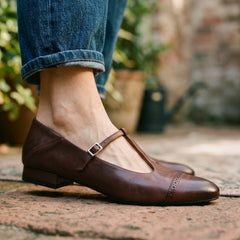 Saphira - Eleganckie Buty Skórzane na Płaskiej Podeszwie